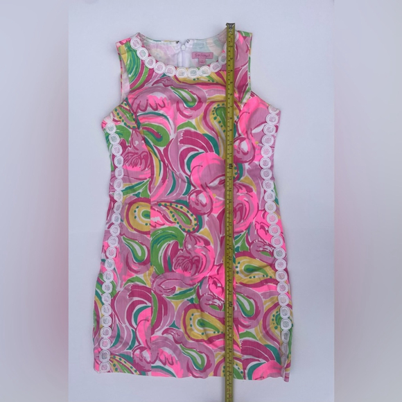 Lilly Pulitzer Mila Shift Dress Pink Print Sleeveless Cotton Size 2 - Picture 6 of 7